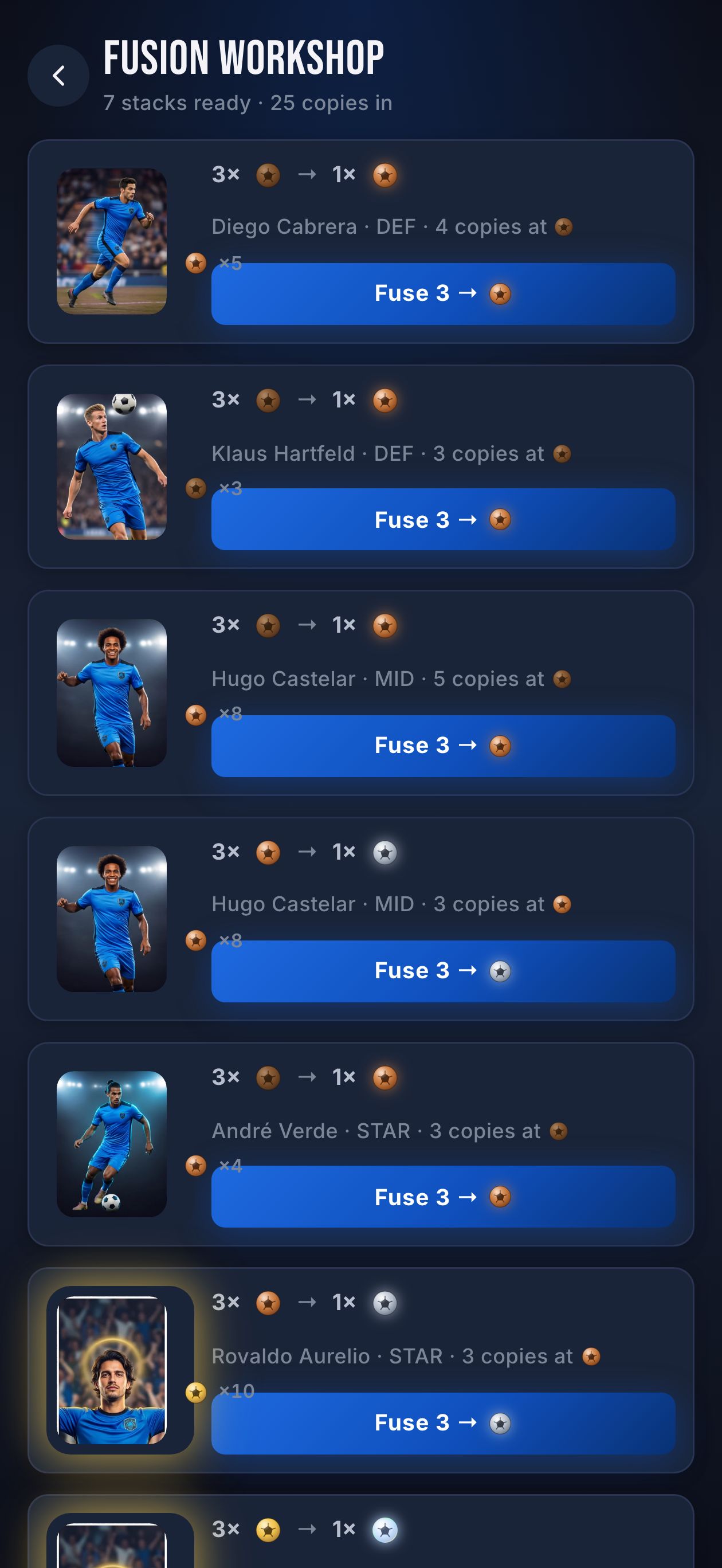 Fusion Workshop listing ready stacks